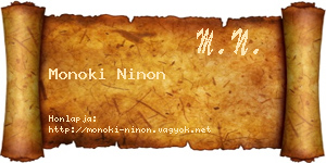 Monoki Ninon névjegykártya